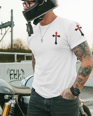 Never Underestimate A Man Who Prays And Rides T-Shirt