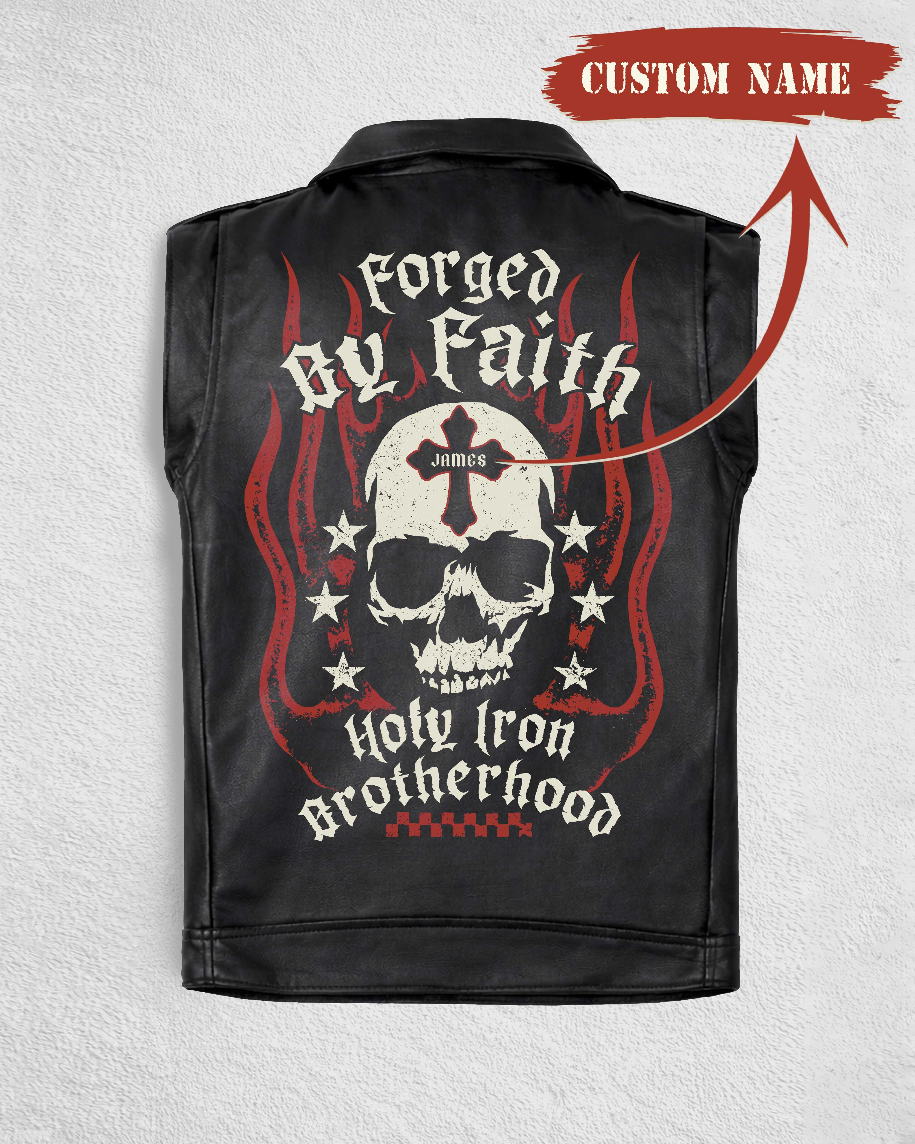 Holy Iron Brotherhood Zip Leather Vest
