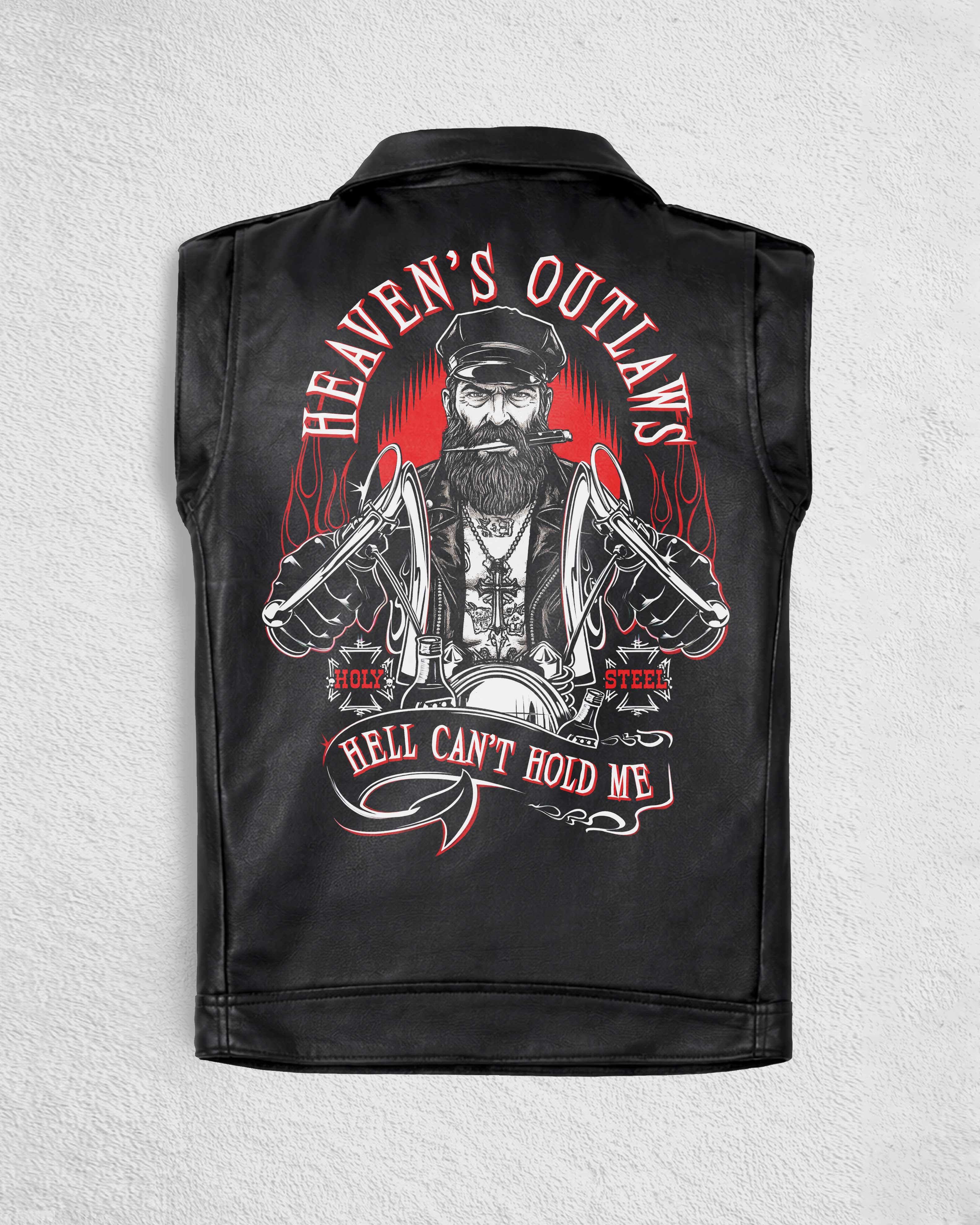 Heaven's Outlaws Zip Leather Vest