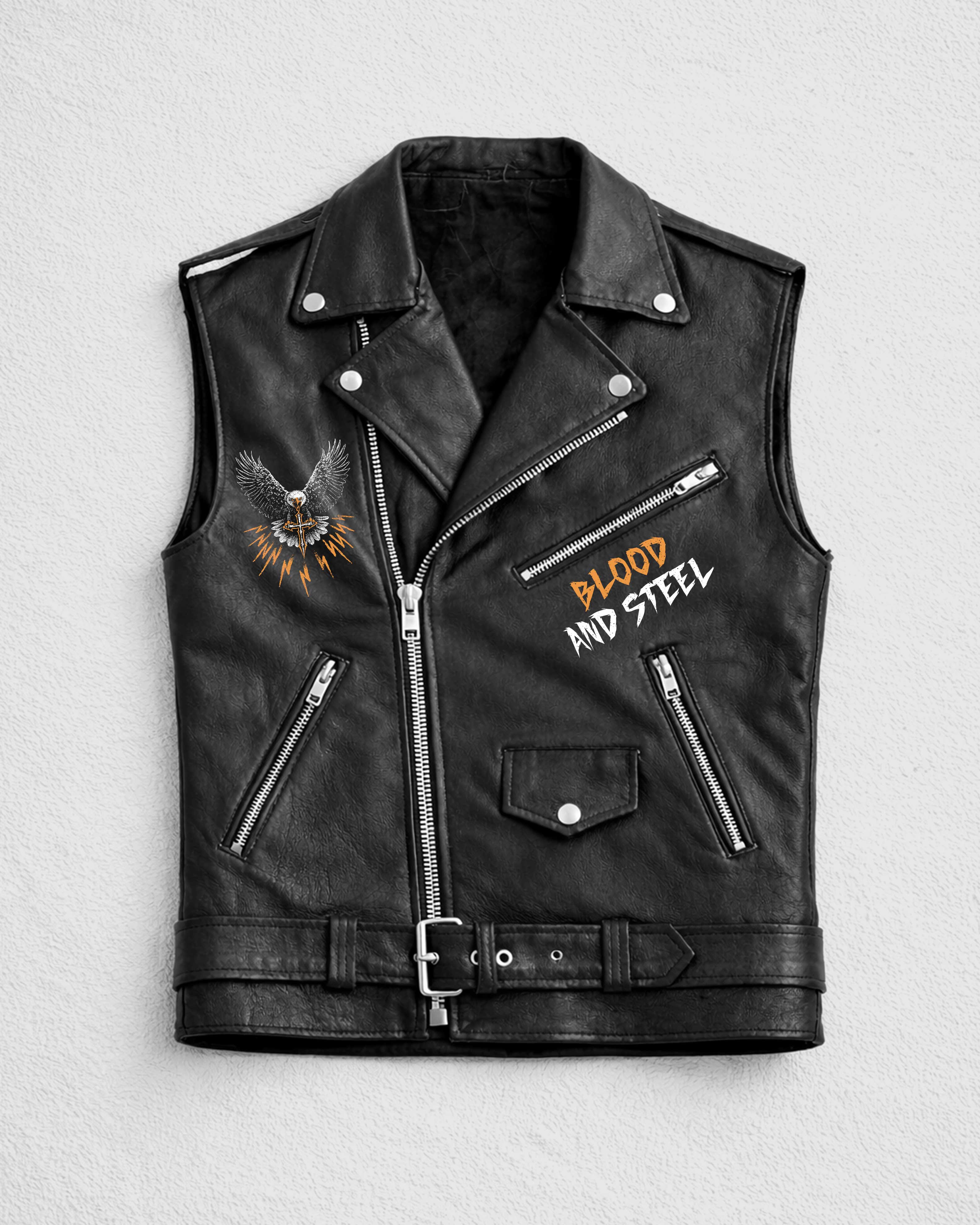 Under The Cross I Ride Unbroken Zip Leather Vest